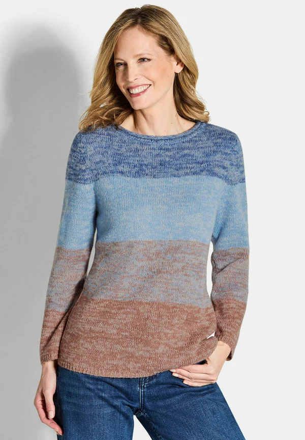 Strickpullover - light blue/camel patterned