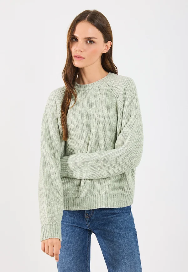 Strickpullover - light green/white