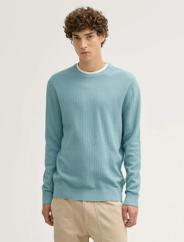 Strickpullover - light grey mint