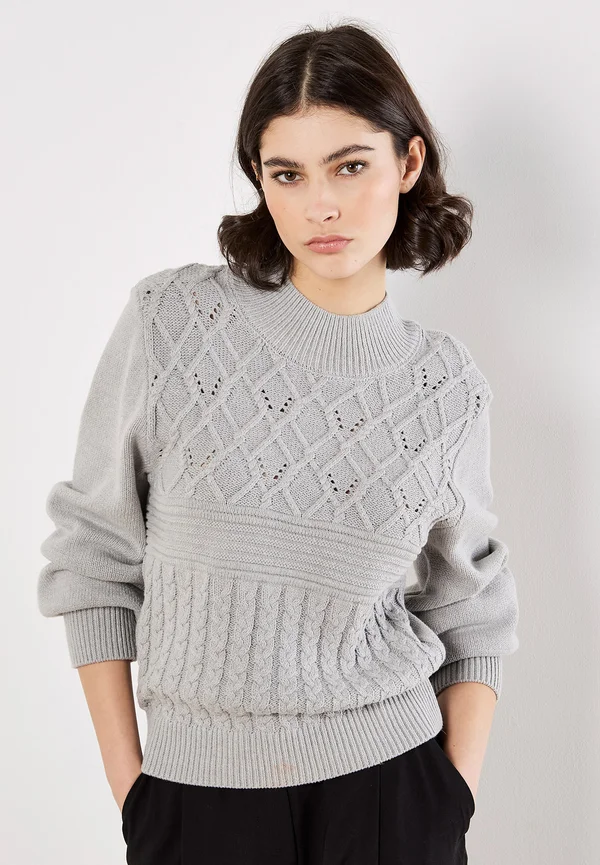 Strickpullover - light grey silver