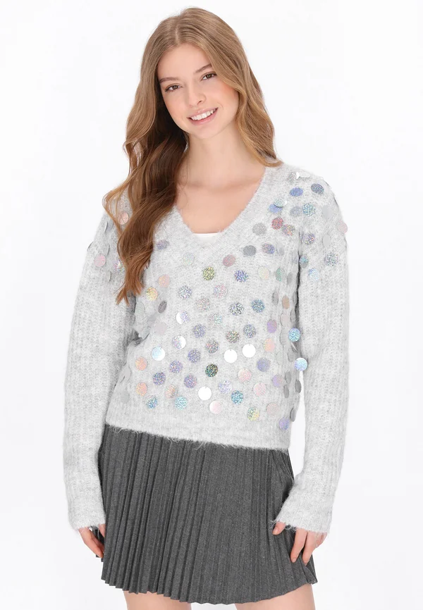 Strickpullover - light grey