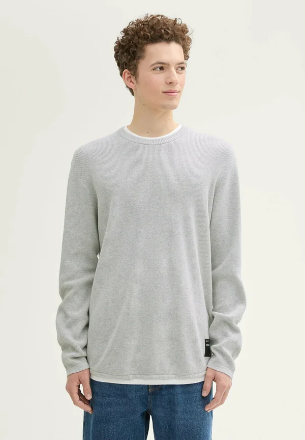 Strickpullover - light stone grey melange