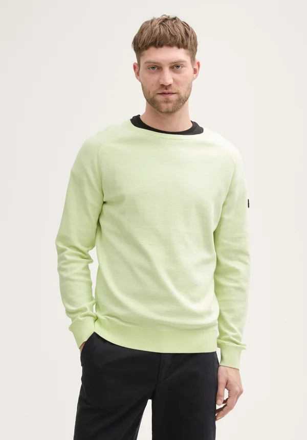 Strickpullover - lime green tonal finestripe