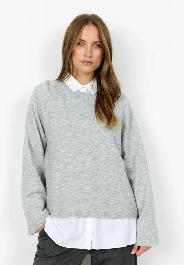 Strickpullover - lt grey melange