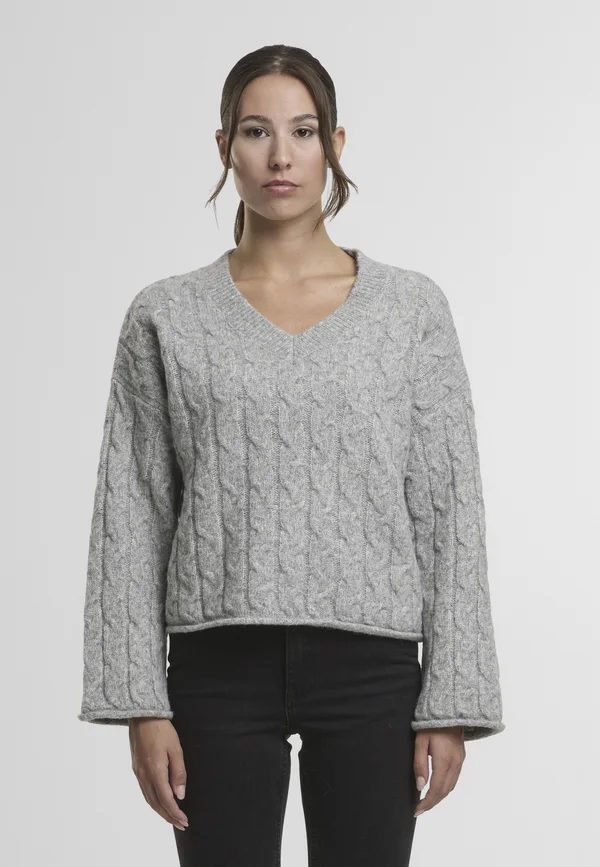 Strickpullover - medium grey melange