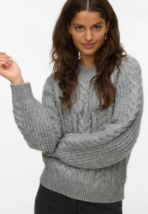 Strickpullover - medium grey melange