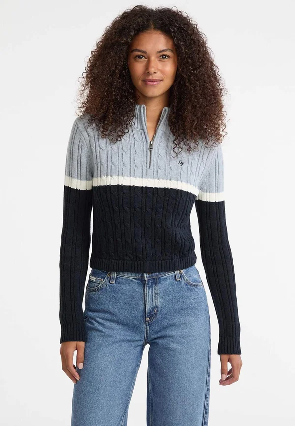 Strickpullover - mehrfarbig grundton blau
