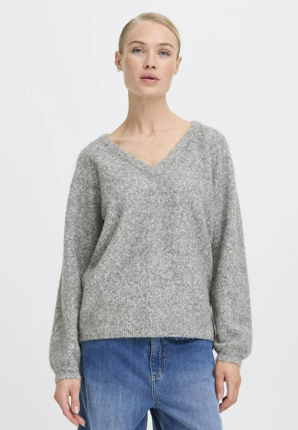Strickpullover - mid grey melange