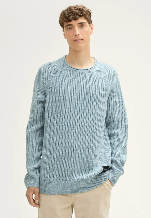Strickpullover - mint white structure mix