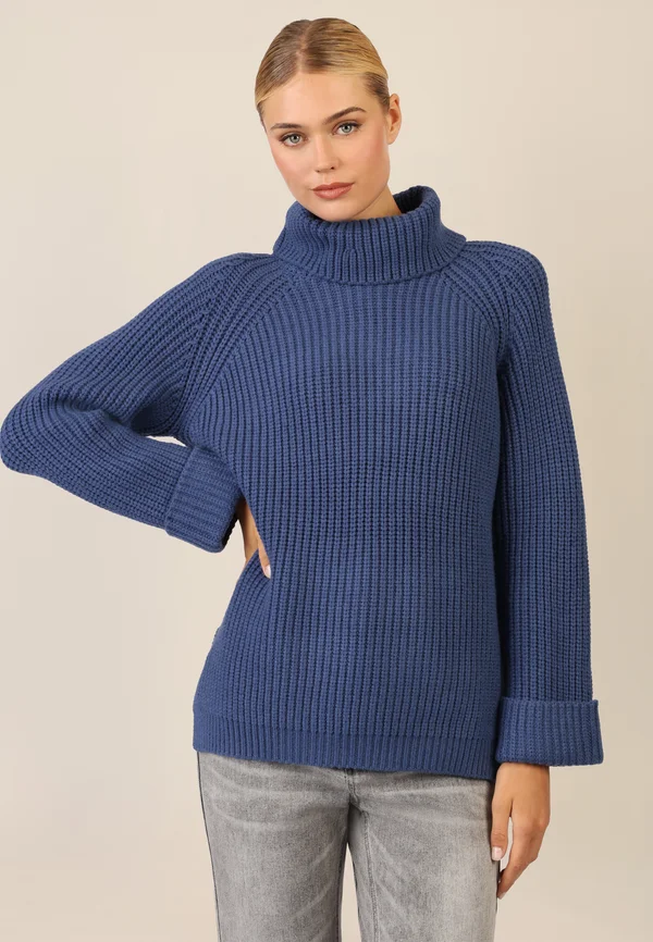 Strickpullover - mittelblau