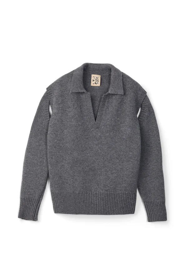 Strickpullover - mittelgrau