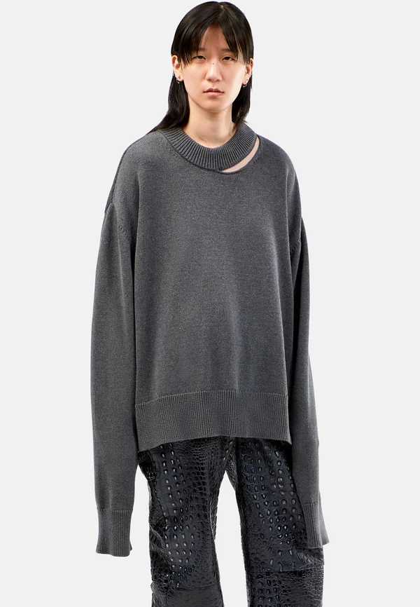 Strickpullover - mittelgrau