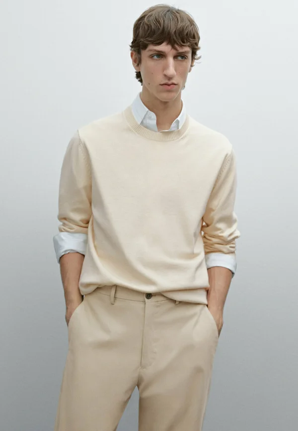 Strickpullover - mottled beige