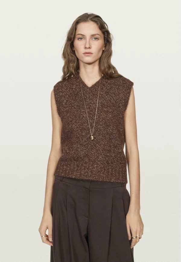 Strickpullover - mottled brown