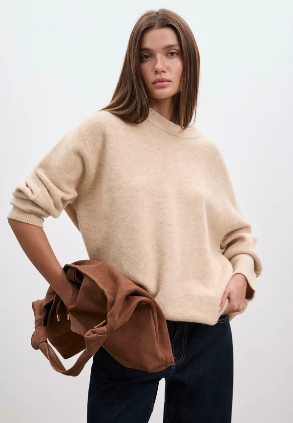 Strickpullover - mottled brown