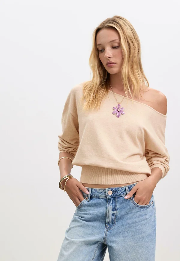 Strickpullover - mottled dark brown