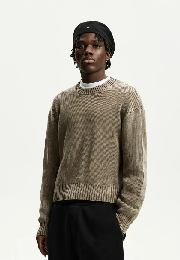 Strickpullover - mottled dark brown