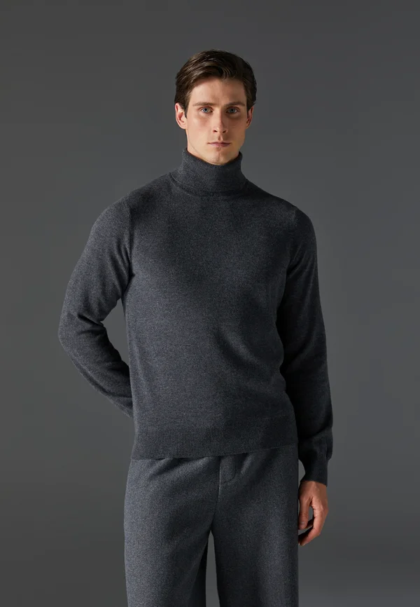 Strickpullover - mottled dark grey