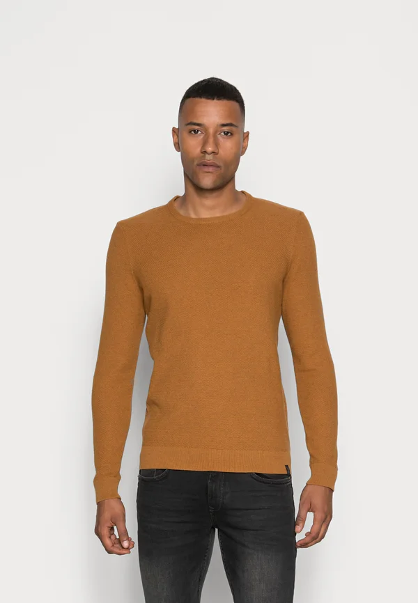 Strickpullover - mottled dark yellow