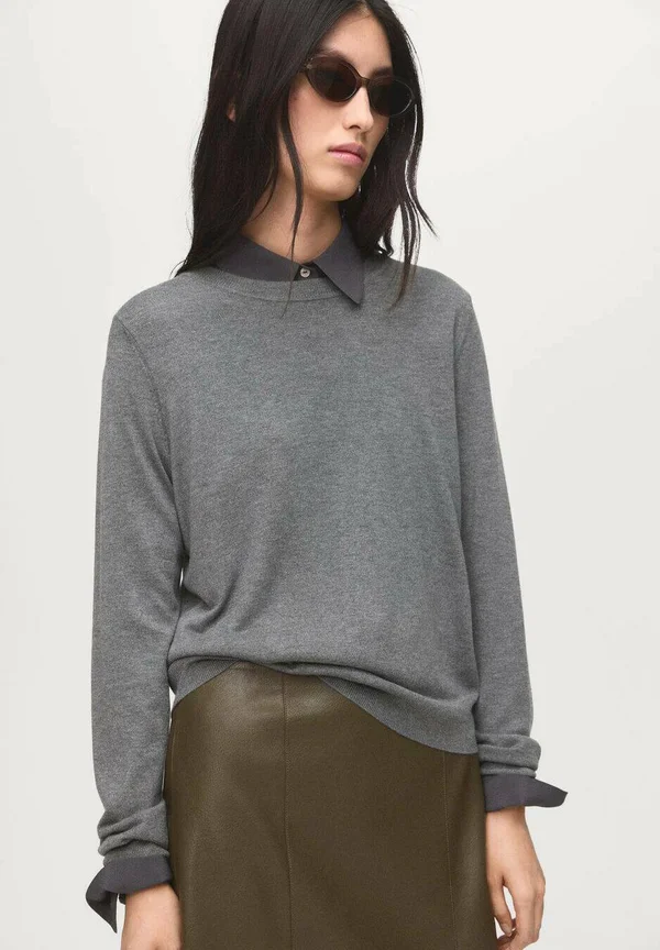 Strickpullover - mottled grey