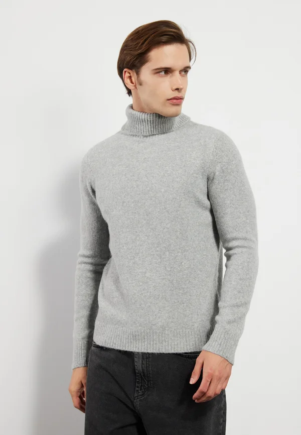 Strickpullover - mottled light grey
