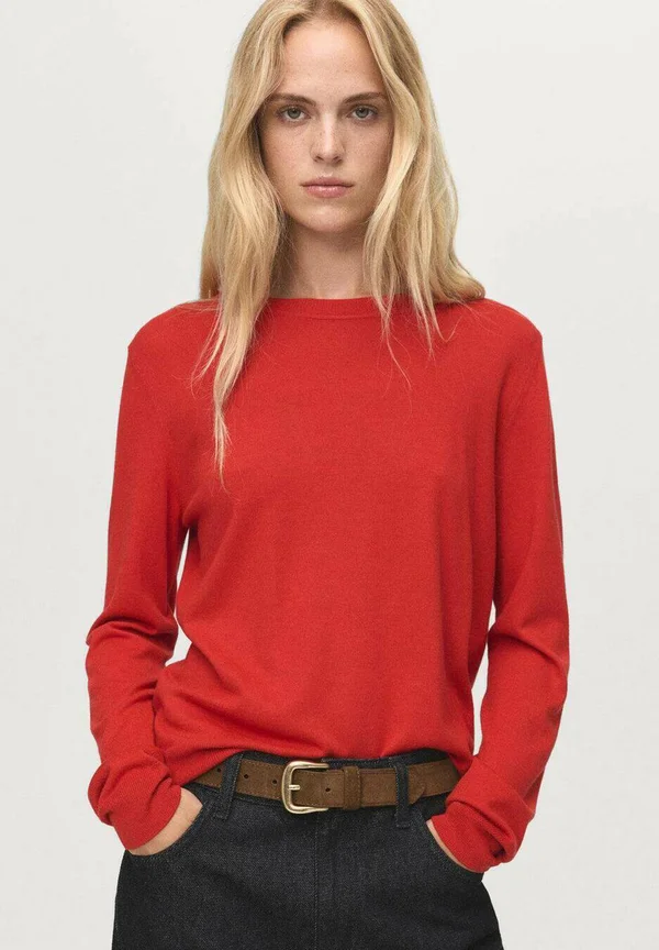 Strickpullover - mottled orange