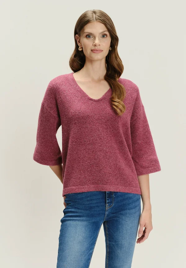 Strickpullover - mottled pink