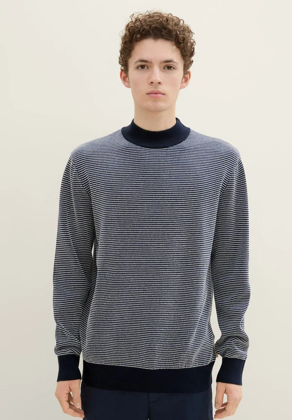 Strickpullover - navy blue white waffle