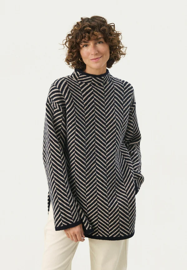 Strickpullover - navy jacquard