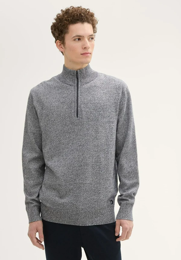 Strickpullover - navy white mouline
