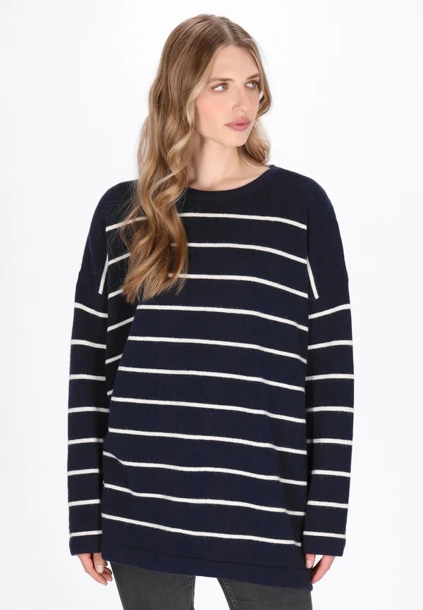 Strickpullover - navy/offwhite