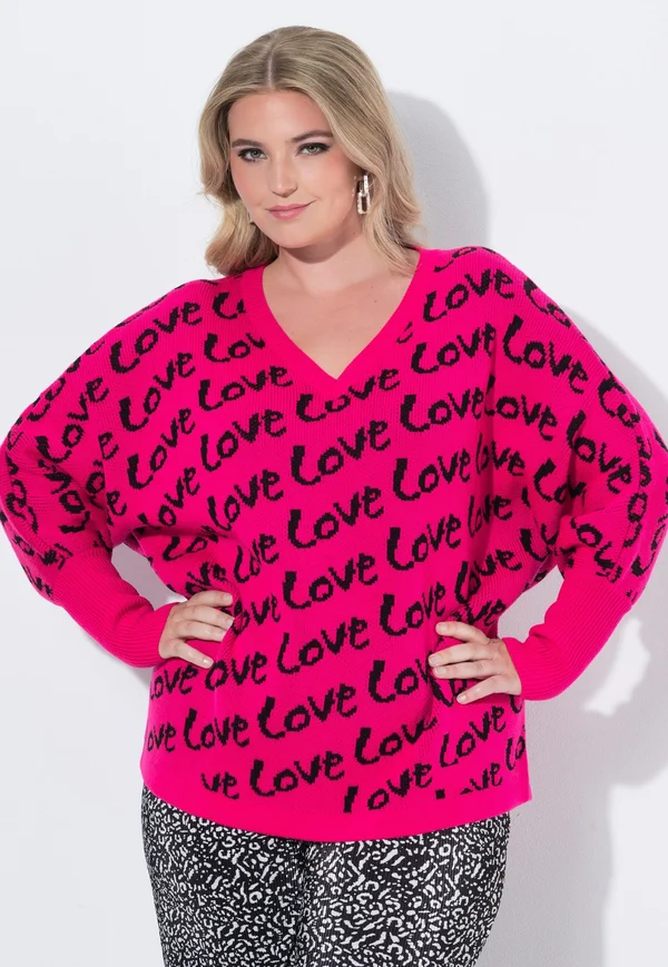 Strickpullover - neon berry