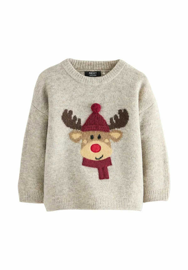 Strickpullover - neutral grey reindeer