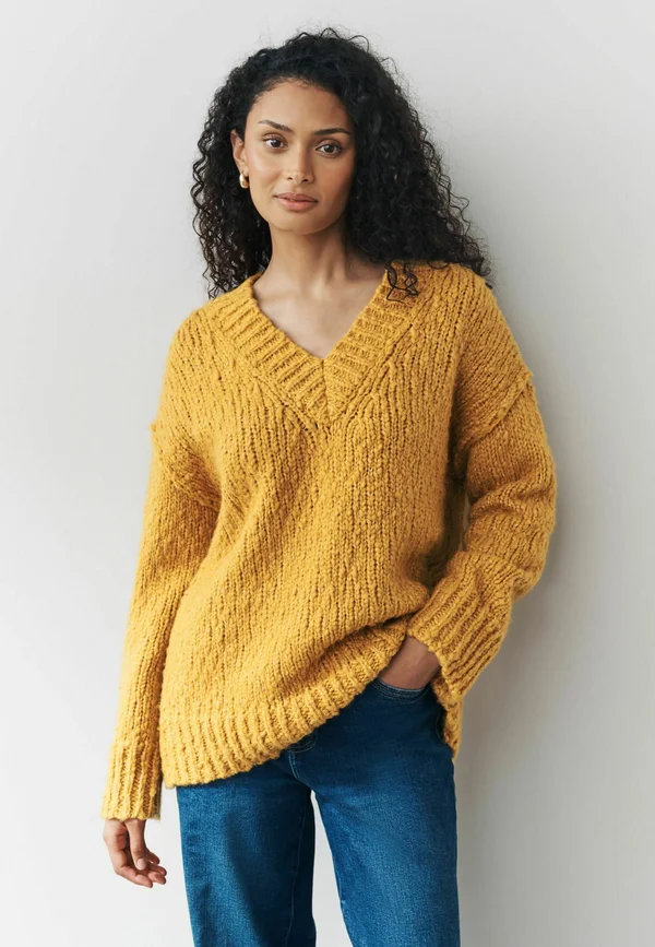Strickpullover - ochre yellow