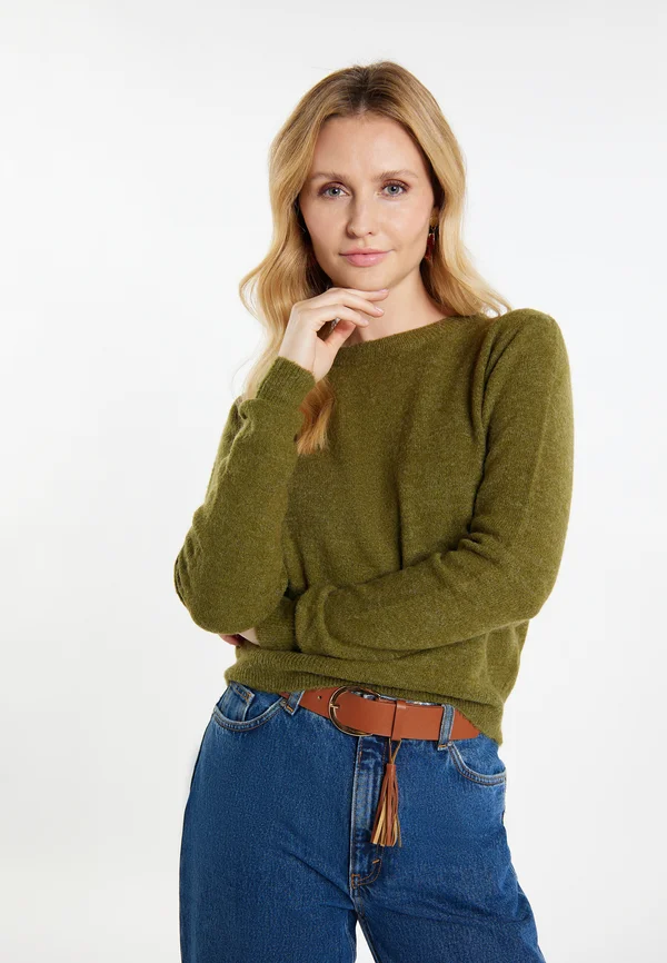 Strickpullover - oliv
