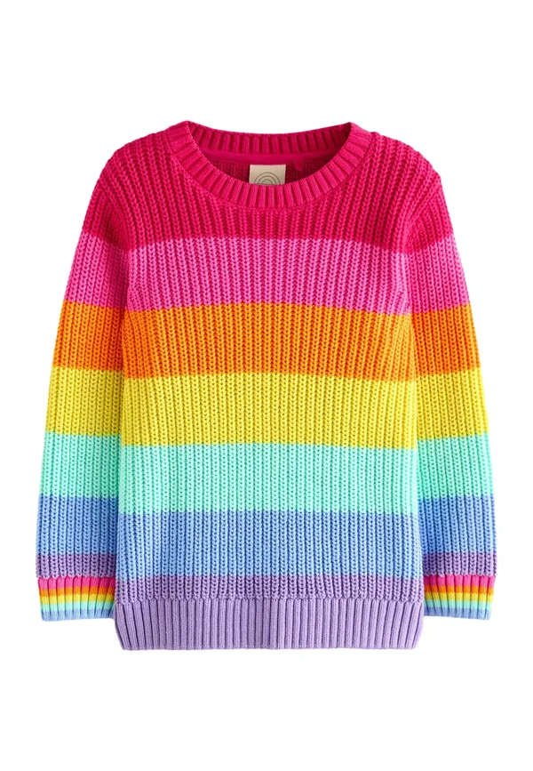 Strickpullover - pastel rainbow stripe