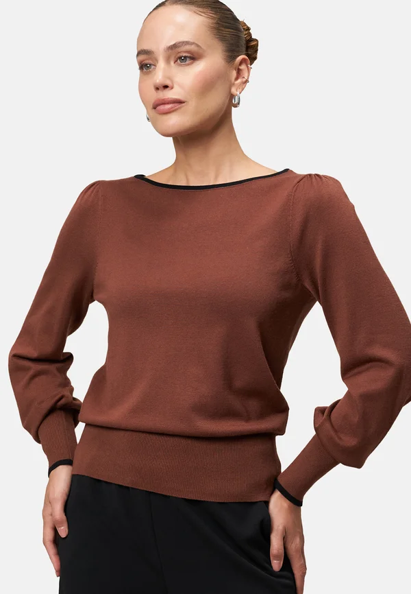 Strickpullover - patch brownblack