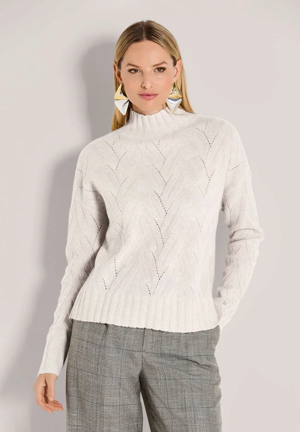 Strickpullover - pearl white   melange