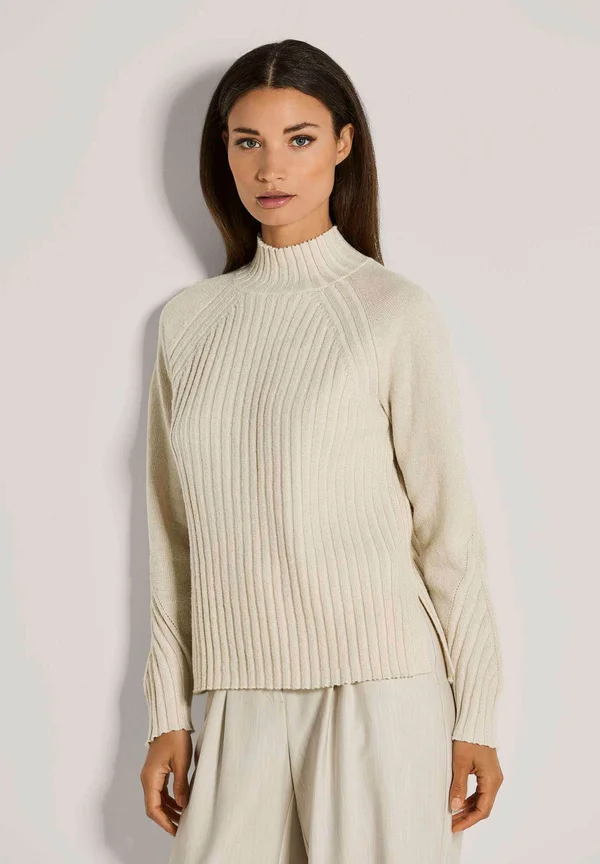 Strickpullover - pearl white/silver