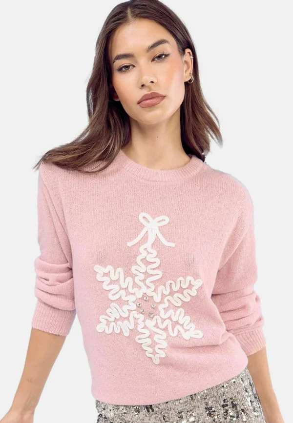 Strickpullover - pink snowflake