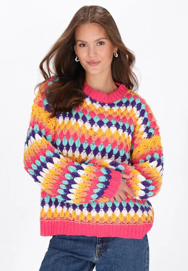 Strickpullover - pink/multicolor