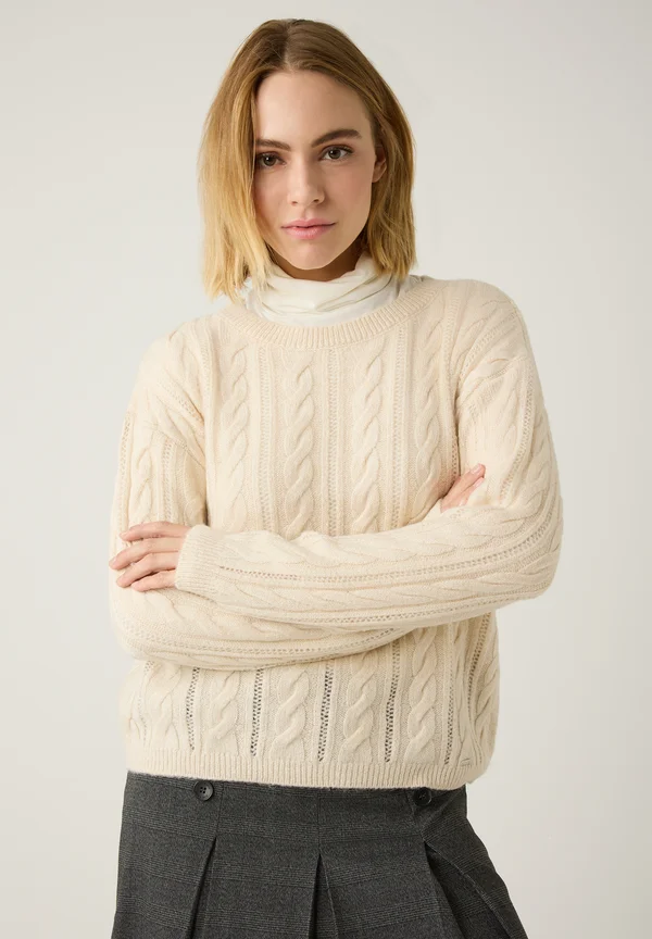 Strickpullover - powder creme melange