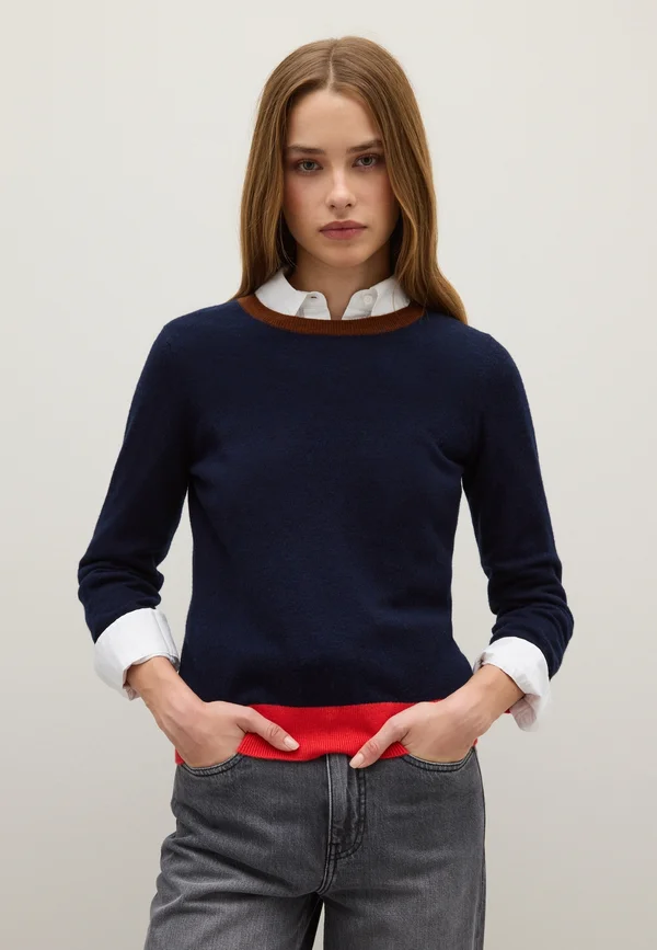 Strickpullover - red blue