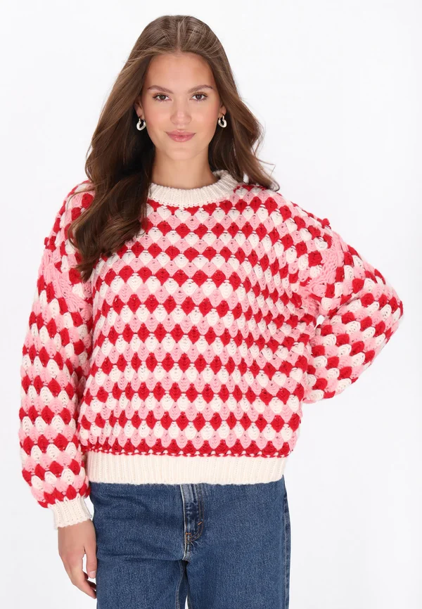 Strickpullover - red multicolor