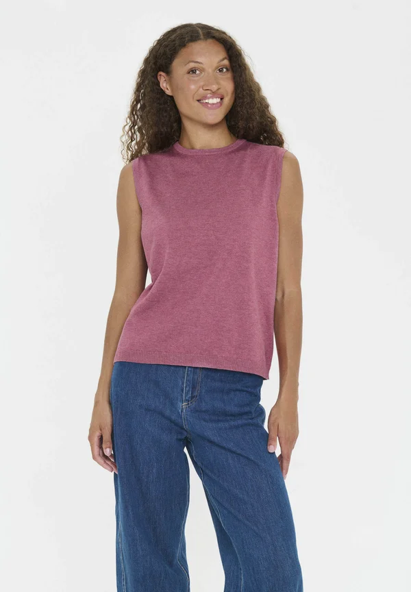 Strickpullover - red violet melange