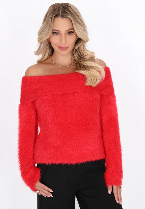 Strickpullover - red