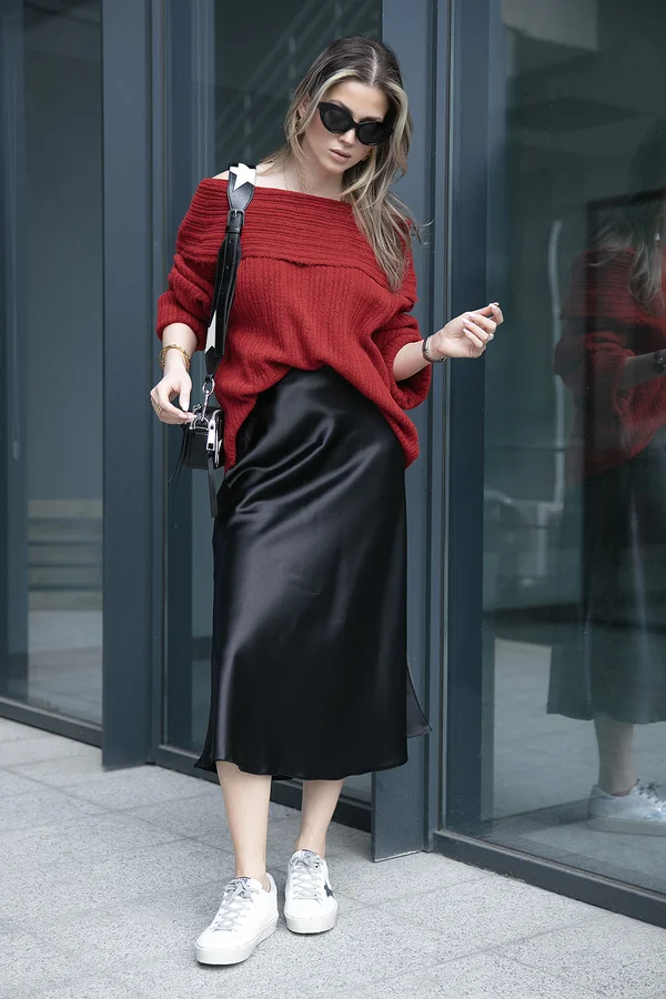Strickpullover - red