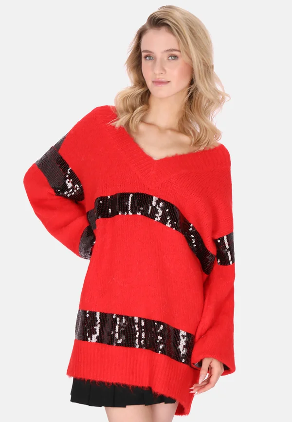 Strickpullover - red