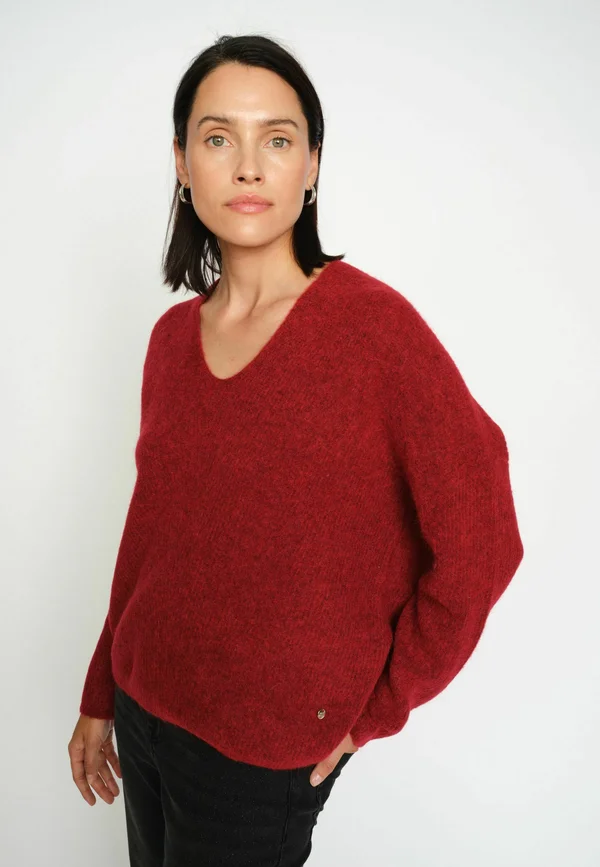 Strickpullover - rhythmic red
