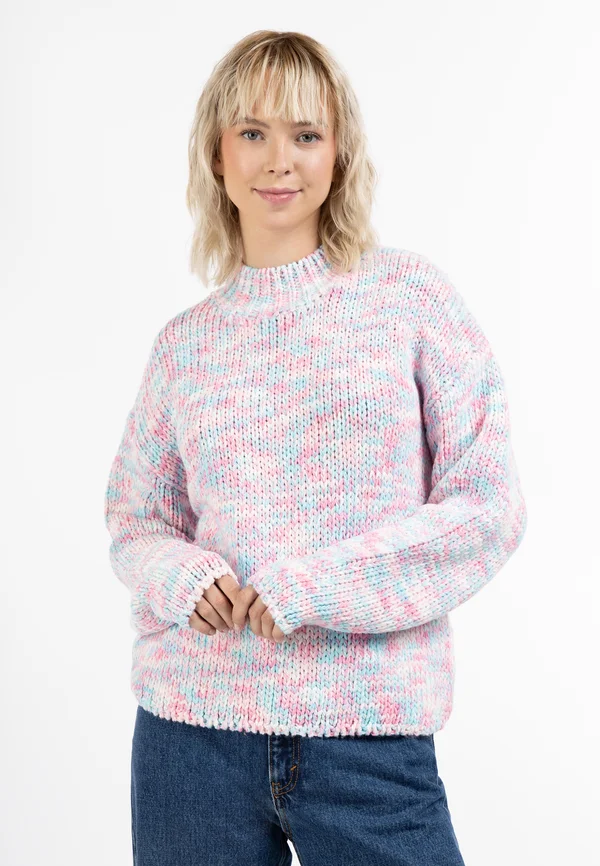 Strickpullover - rosa mehrfarbig